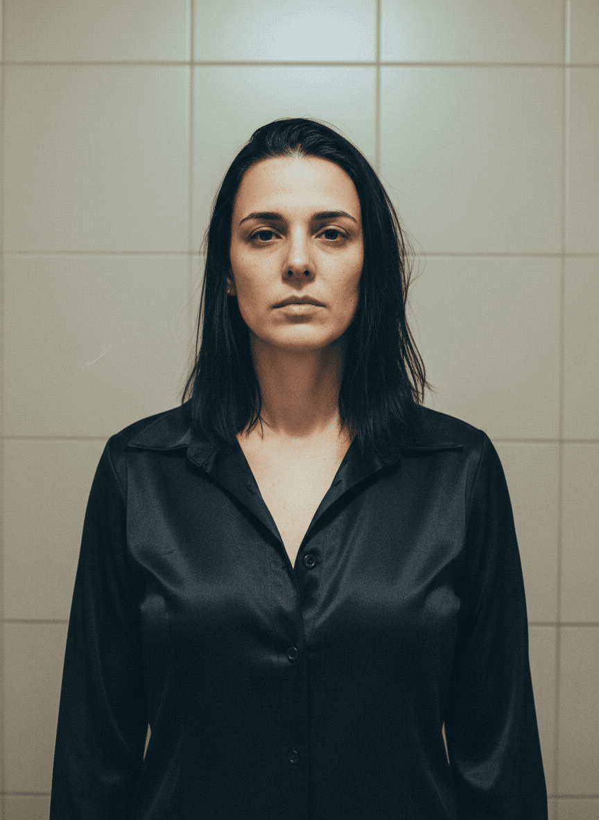 Mulher em recolocação executiva, antes e depois do dossiê — antes